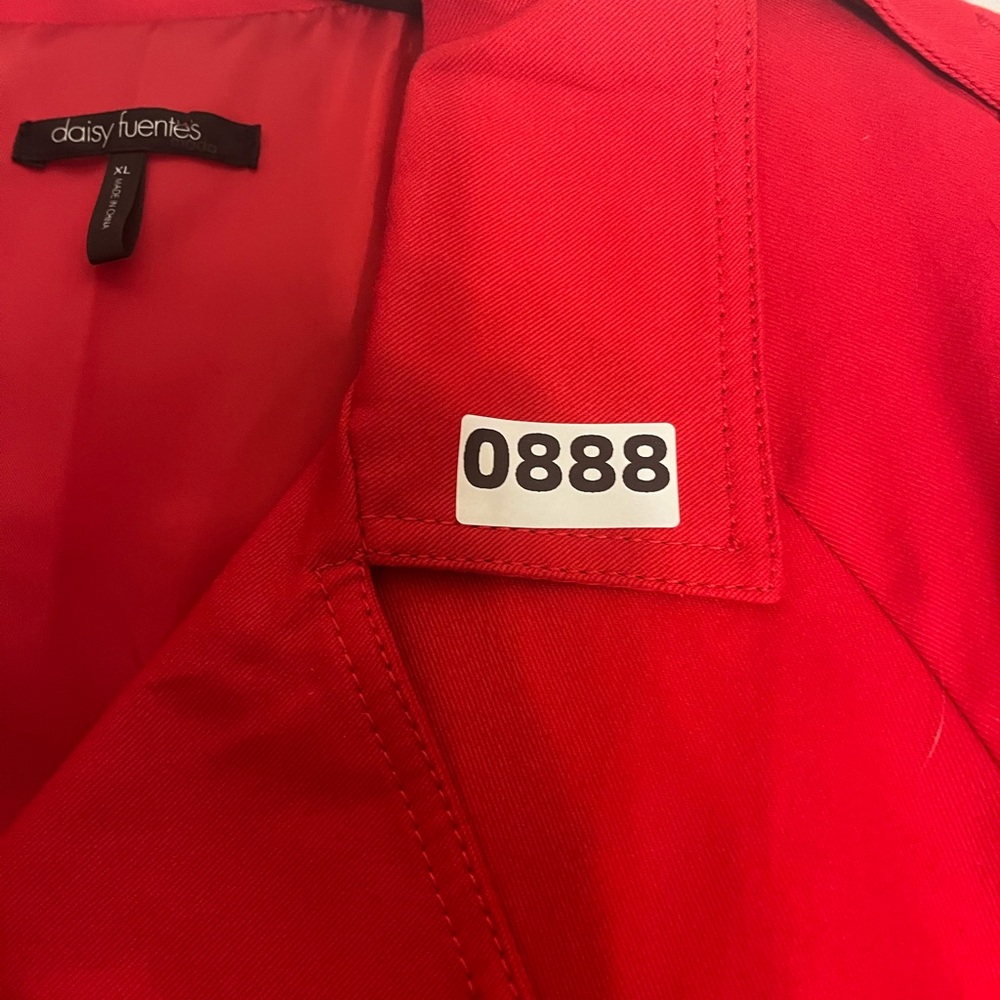 Daisy Fuentes Women's Red Double-Breasted rain coat xl nwt - Picture 9 of 9